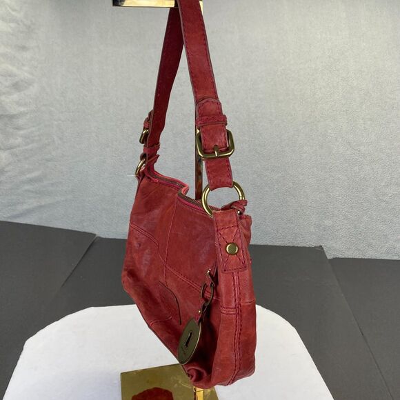 Lovely FOSSIL Long live Vintage Shoulder Bag Handbag,Red Leather - Picture 8 of 16